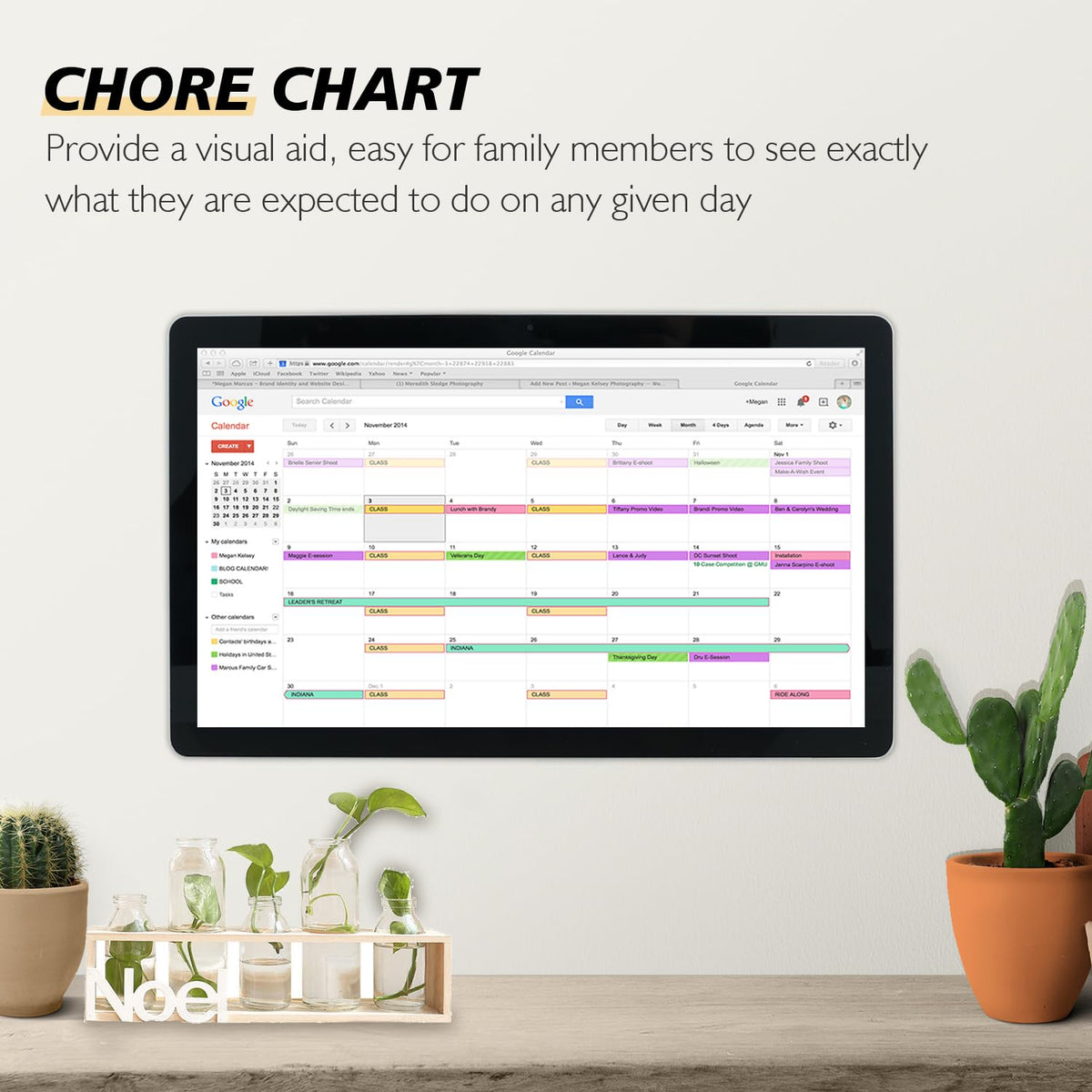 TouchWo 15.6 to 27 inch Touchscreen Digital Calendar & Wall Planners, Smart Whiteboard Calendar for Chore Chart & Work Schedule, Built in Speakers and Camera, Include Wall Mount & Desk Stand (15.6-inch)