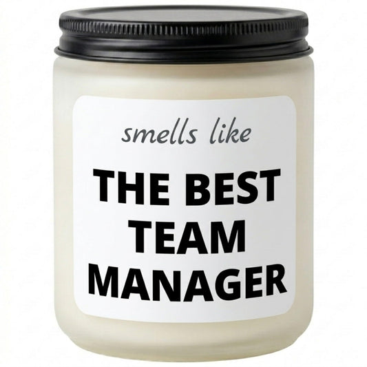 Wehnniee 9 oz Scented Candle, Best Team Manager, Boss Gifts for Women, Men - Funny Office Appreciation Thank You Gift Ideas for Boss Lady, Mentor, Supervisor - Going Away, Farewell Gifts for Coworkers