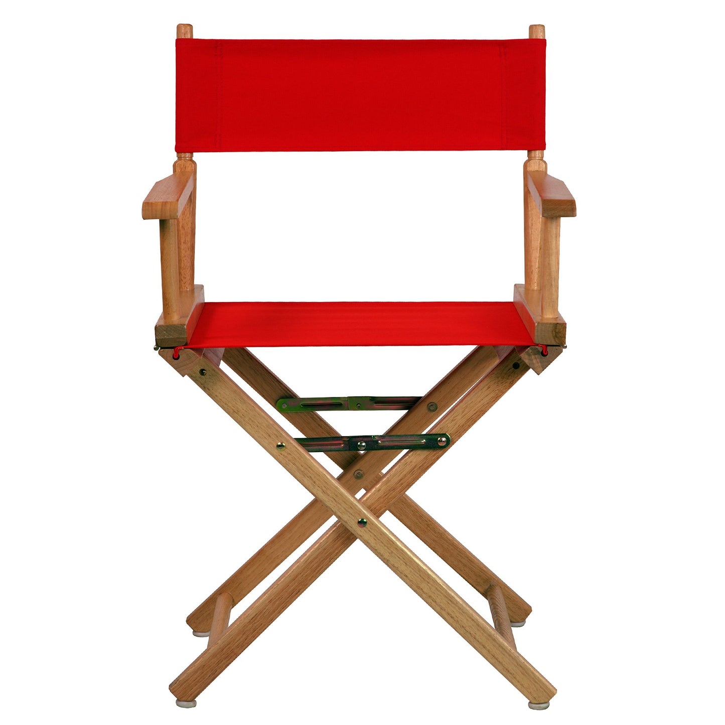 Casual Home Director's Chair ,Natural Frame/Red Canvas,18" - Classic Height