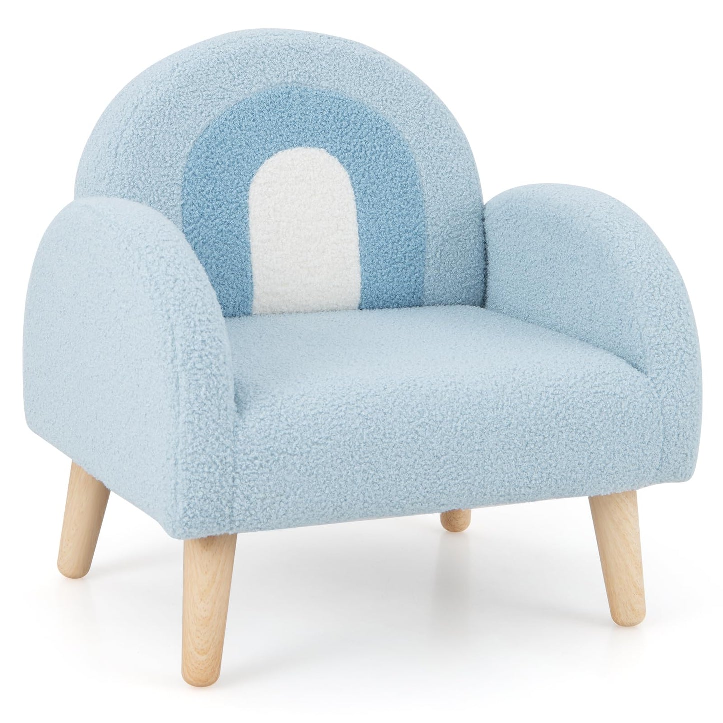 INFANS Kids Sofa, Toddler Armchair with Solid Wooden Frame Anti-Tipping Design Plush Fabric, Upholstered Children Chair for Kindergarten Playroom Preschool, Gift for Boys Girls, Toddler Couch