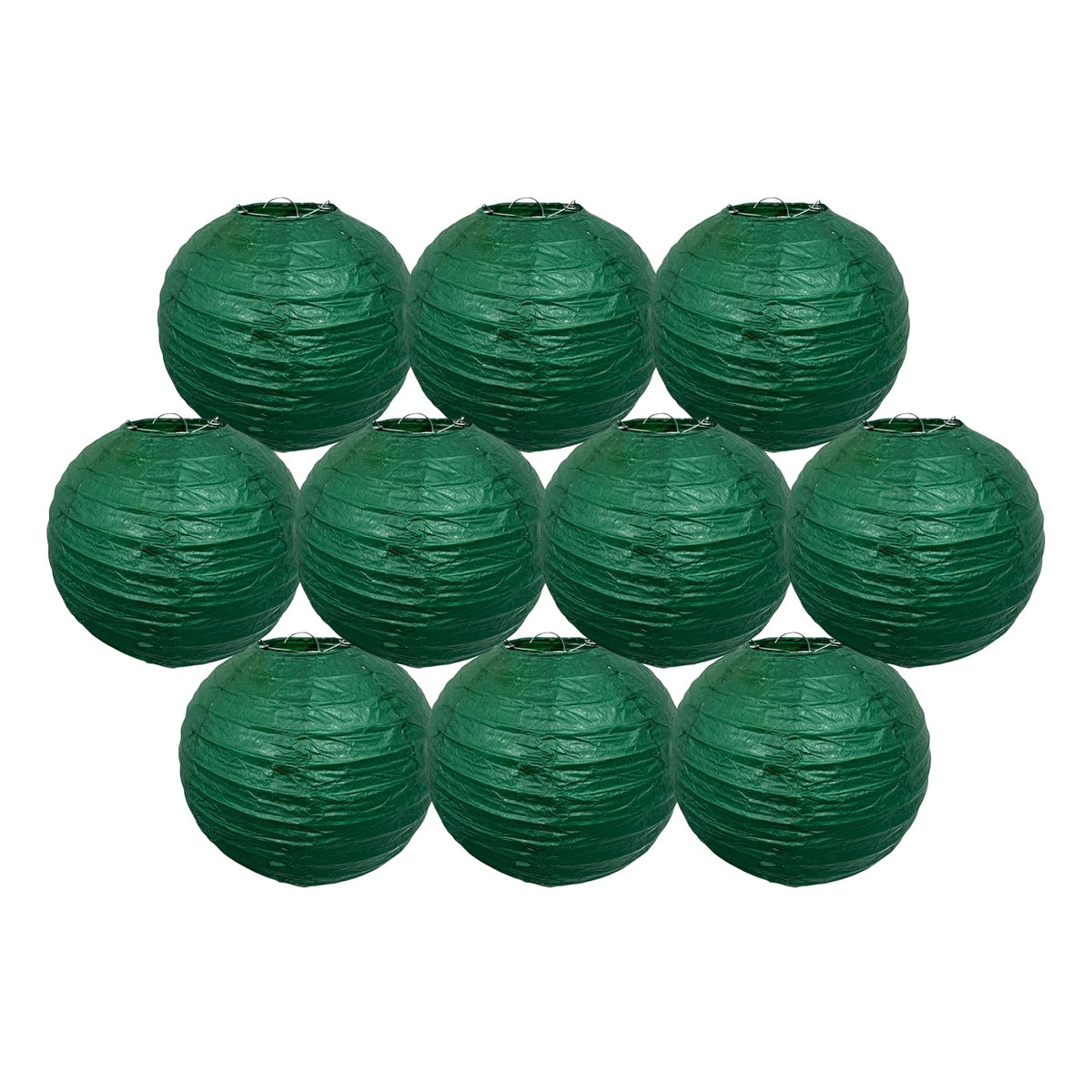 Christmas Green Paper Lanterns Hanging Ceiling Round Lanterns for Spring Theme Christmas Home Decorations 10 PCS