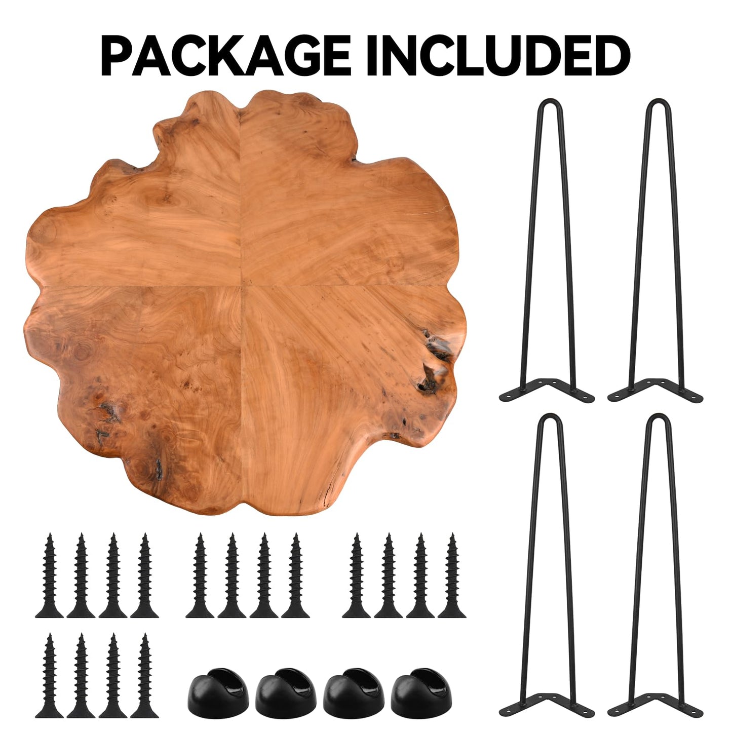 GJRIEFD 27.5 Inch Live Edge Side Table, Wood Small End Table with Waterproof, Rustic Accent Table Unique for Living Room, Bedroom, Home, Freeform