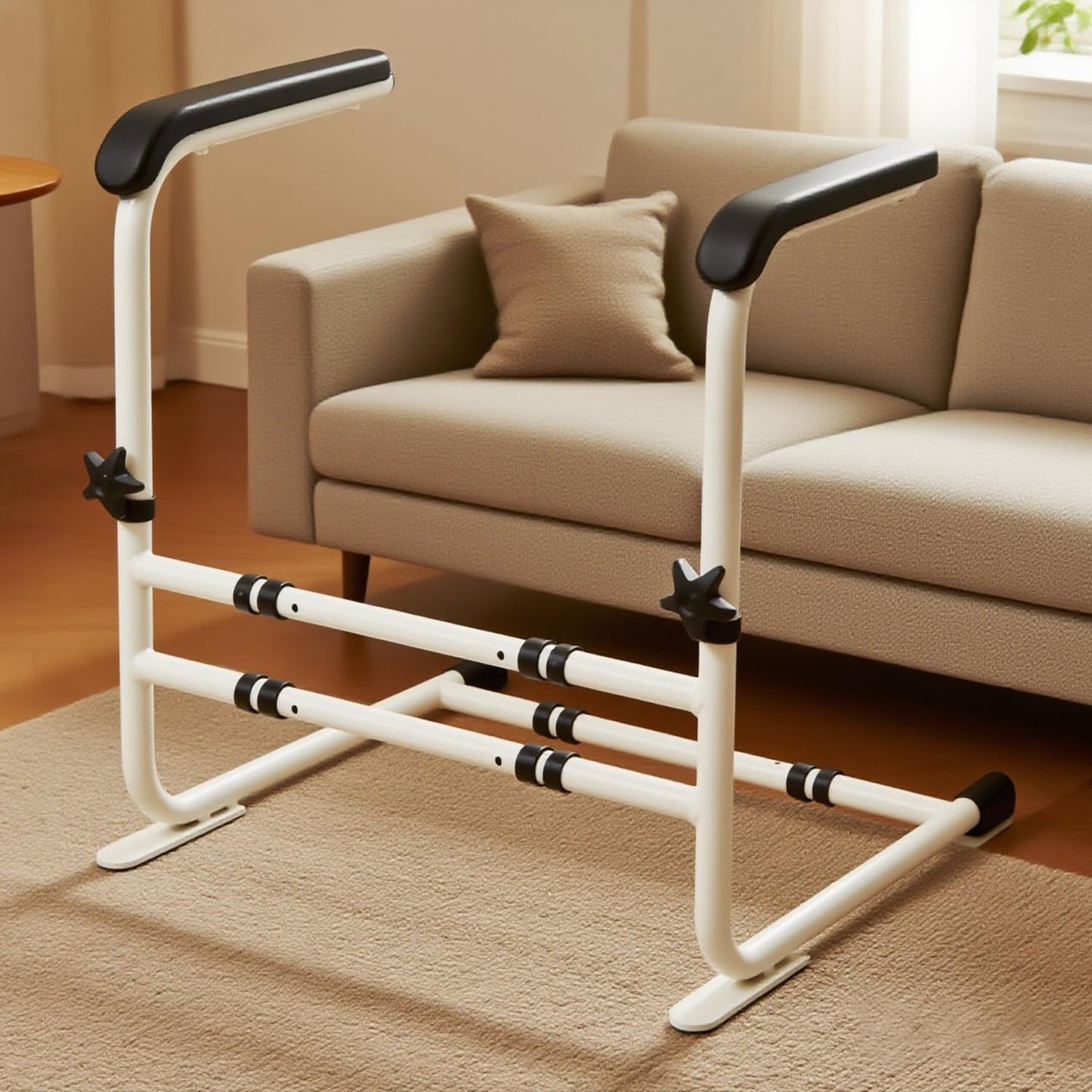 QIPRAONO Stand Assist Aid for Elderly/Seniors/Disabled, Couch/Chair Lift Assistance Stand Up Devices with 6-Level Adjustable Height, Help Standing Aids & Supports, 450lbs Loading, White