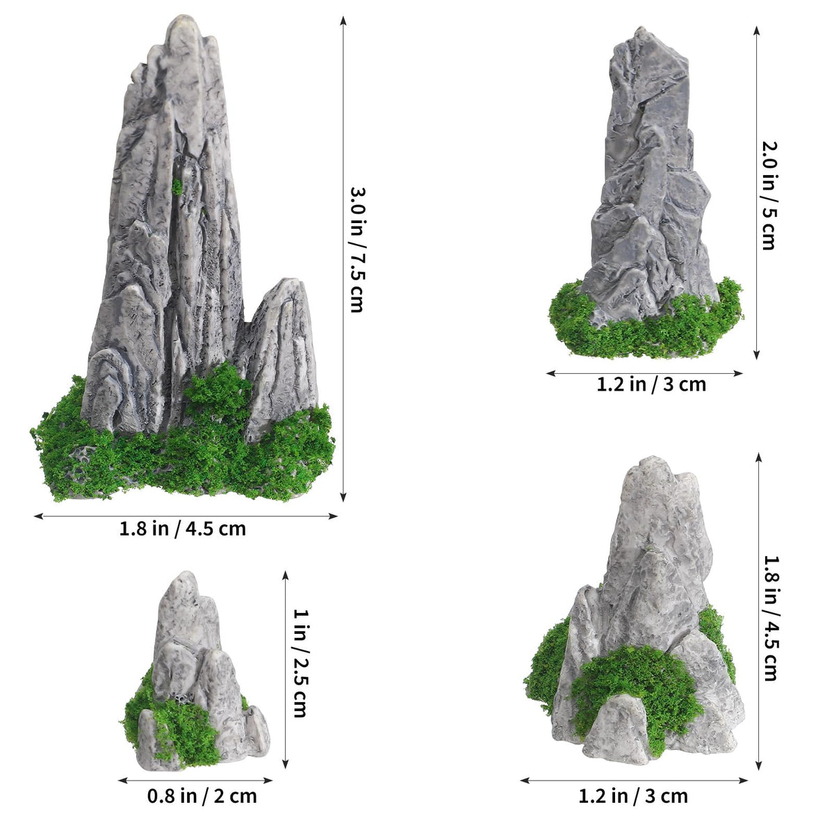GANAZONO Mini Rockery Decoration Miniature Zen Garden Mountain Decor 8Pcs Bonsai Ornament Accessories Mini Bonsai Figurines Ornament Plant Pot Terrarium Decor