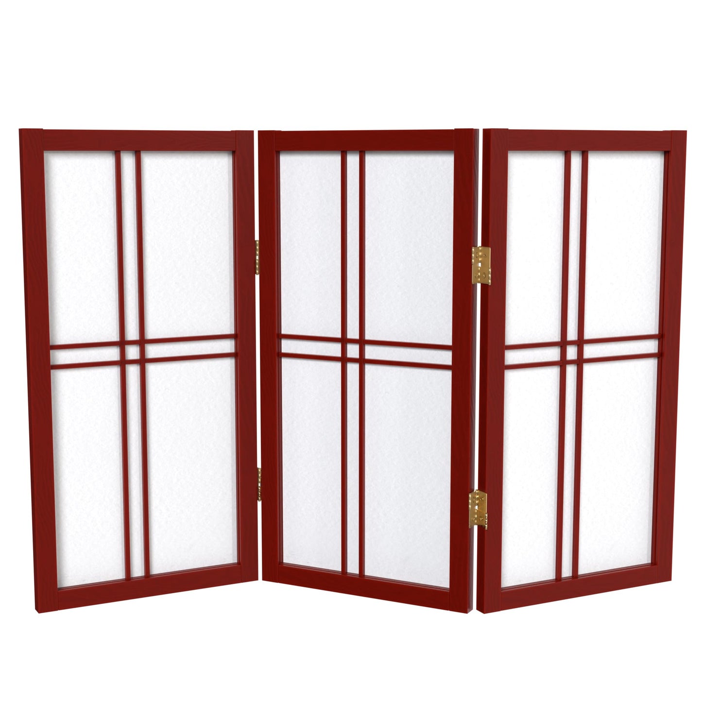 2 ft. Short Desktop Double Cross Shoji Screen - Rosewood - 3 Panels