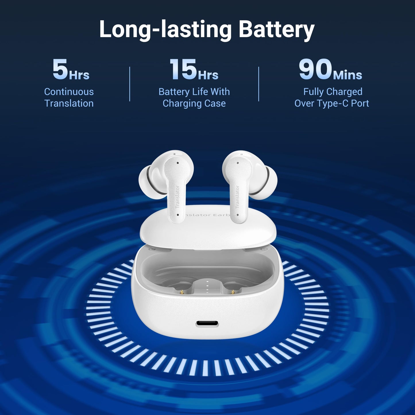 Anfier M3 AI Translation Earbuds Real Time, Offline Translator Device in 144 Languages, 3-in-1 Audífonos Traductores, Lifetime-Free Language Headphones for iOS & Android with Earbuds Cleaning Brush