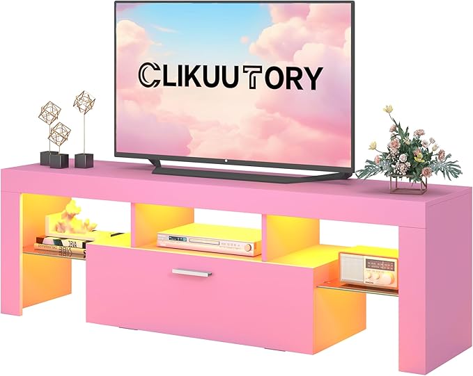 Clikuutory Modern Lighting 51 inch TV Stand