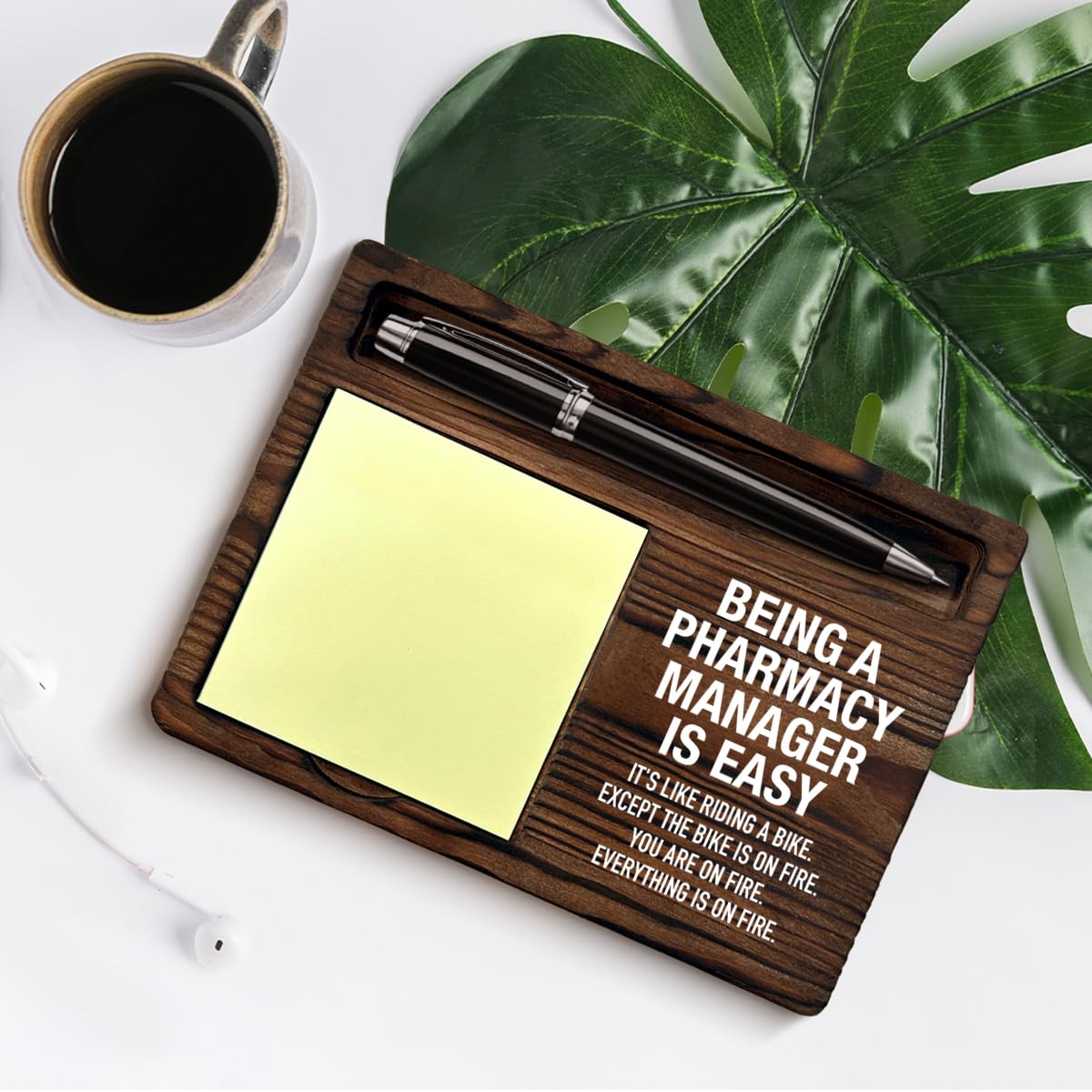 Pharmacist Gifts for Women Men, Humor Gifts for Pharmacy Manager Christmas Birthday, Being a Pharmacy Manager is Easy Sticky Note Holder Drugstore Decor