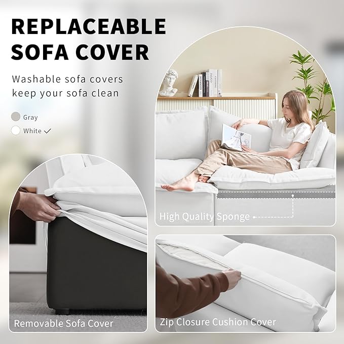 Waterproof Cloud Sectional Couches, Down Filled Sofa