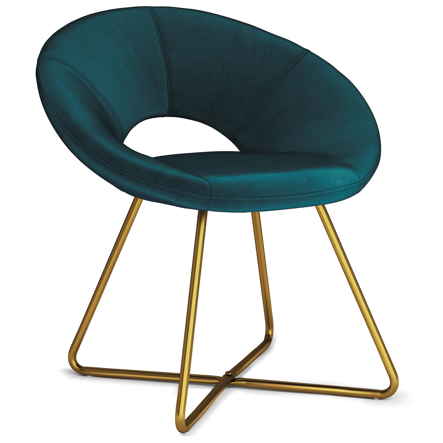 SIMPLIHOME Barrett 24 inch Wide Mid Century Modern Accent Chair in Teal Velvet Fabric for the living and family room