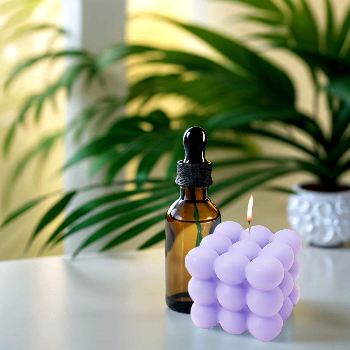 2PCS Bubble Candle Set, Cube Soy Wax Bubble Candles, Handcrafted Natural Scented Aesthetic Bubble Candle Set for Home Bedroom Decor, Birthday Mothers Day Gifts