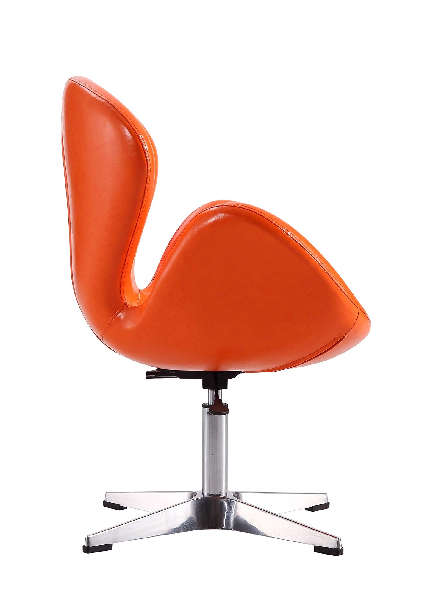 Manhattan Comfort Raspberry Mid Century Modern Retro Look Living Room Swivel Chair, 28.7", Set of 2, Orange