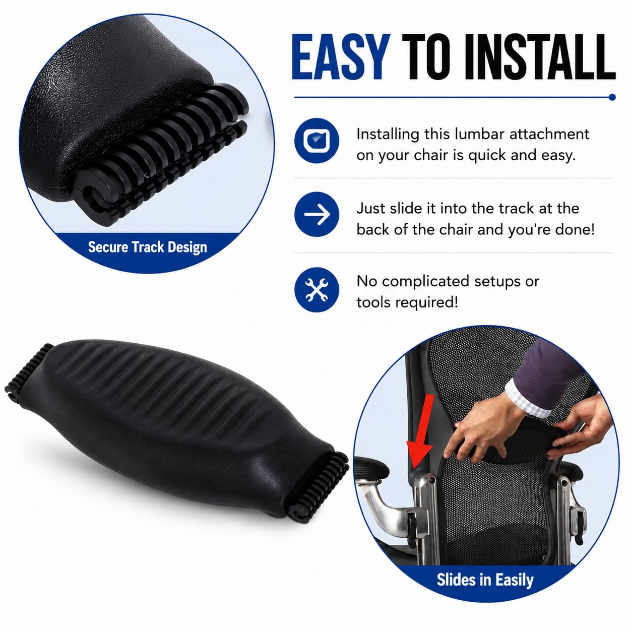 Lumbar Support Pad Replacement for Herman Miller Classic Aeron Chair - Size B: Medium,Black