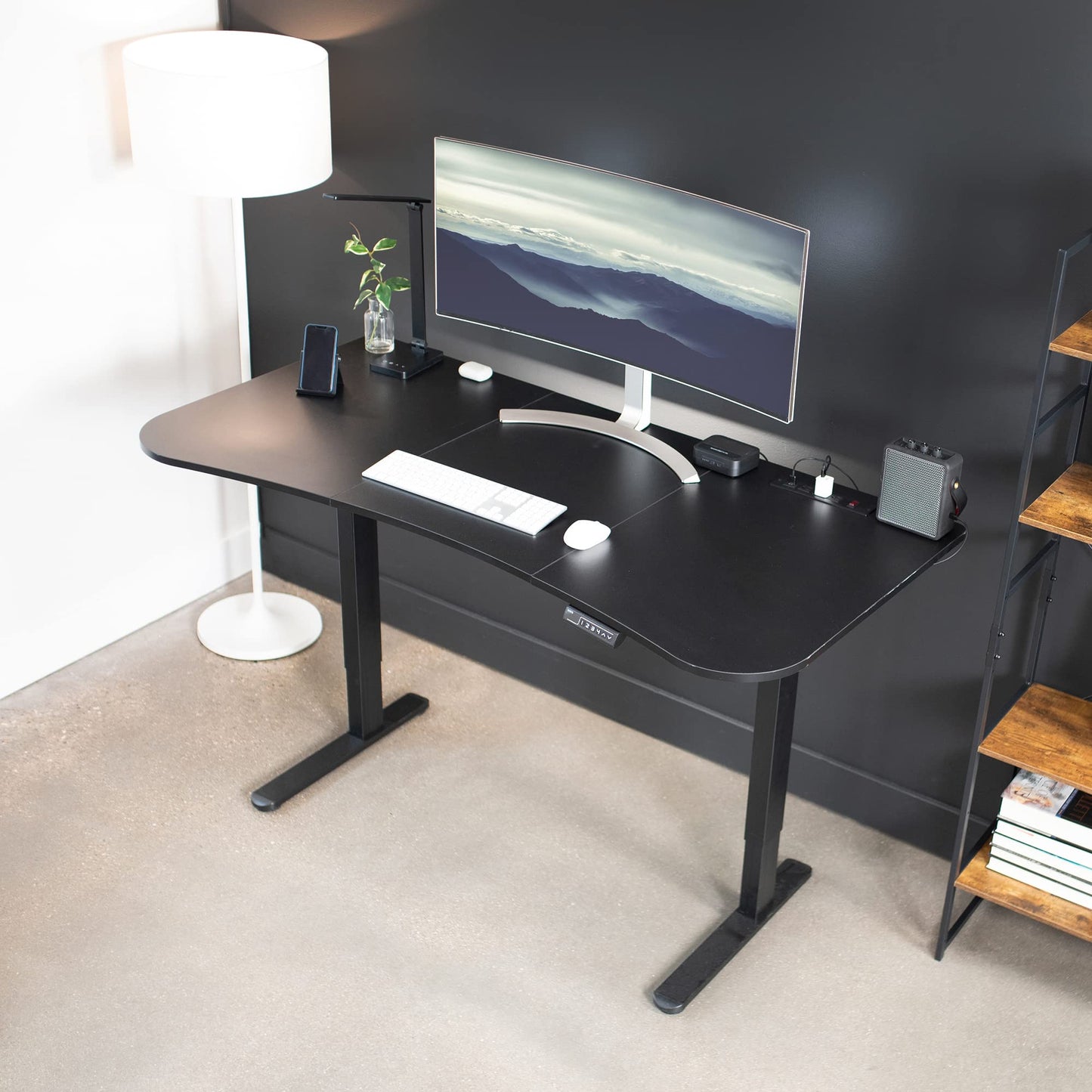 VIVO 63 x 32 inch Universal Table Top with Built-in Power Strip for Standard and Sit Stand Height Adjustable Home and Office Desk Frames, Desktop with USB Ports, Black, DESK-TOP1AC-B