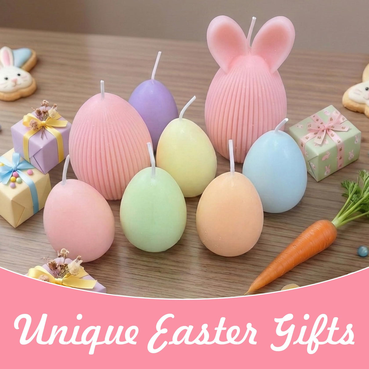 Fieldspark Easter Bunny Candles Yellow Set, 2.5'' x 4.5'' Flower & Fruit Scented Candles, Cute Rabbit Shaped Easter Gifts for Kids, Home Decor, Spring Celebration, 2 Pcs