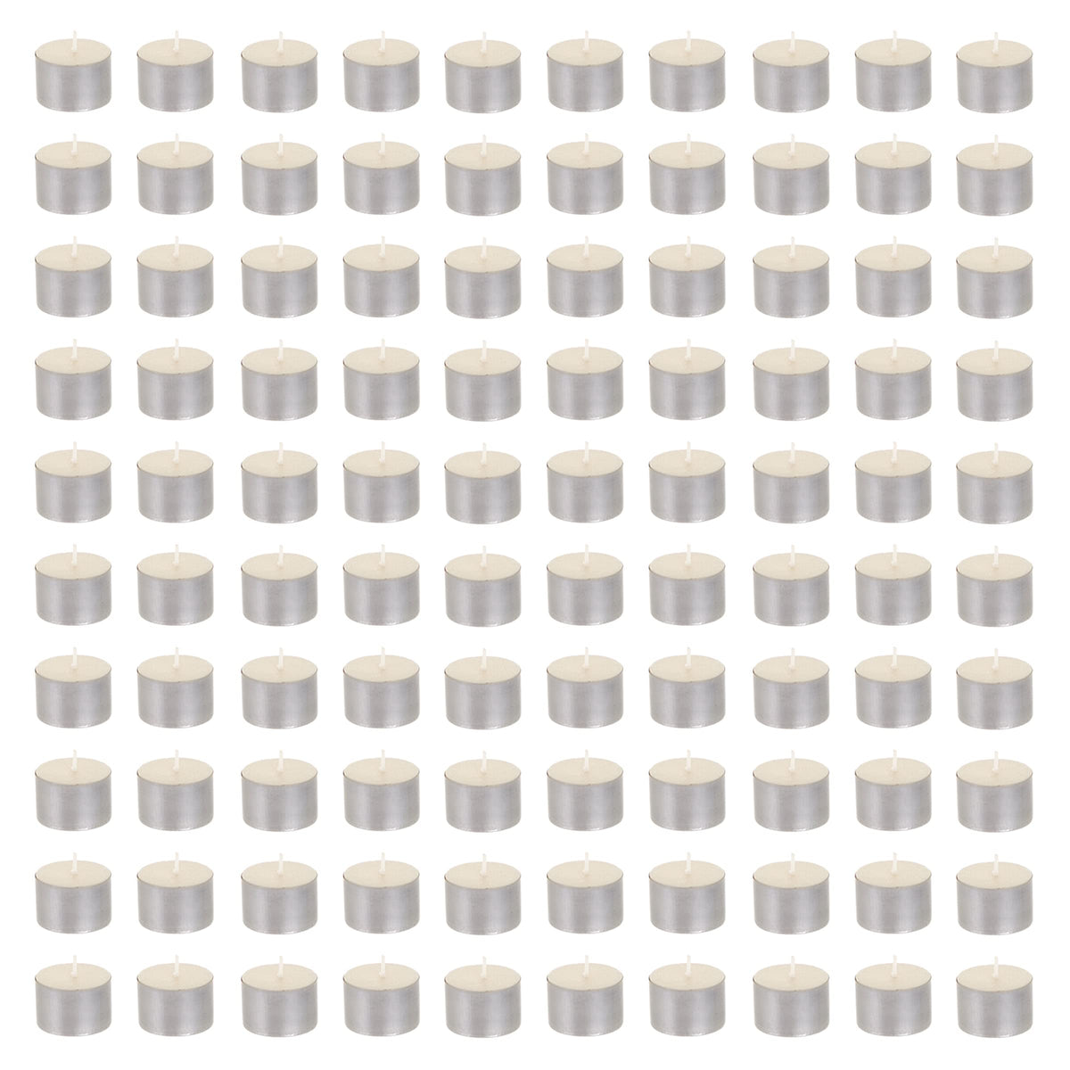 Mega Candles 100 pcs Unscented Jumbo Ivory Tea Lights Candles, Pressed Wax Candle 8 Hour Burn Time, Home Décor, Wedding Receptions, Occasions, Festivities, Events, Meditations, Prayers, Vigil, Altar