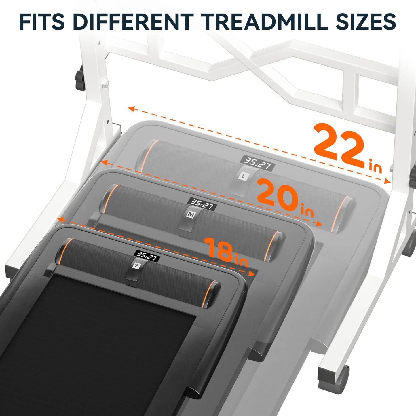 Oransail Small Standing Desk with Wheels, 29.5-45.3 Inch Adjustable Height, Portable Treadmill Desk, Rolling Computer Table for Walking Pad with a Cup Holder and a Hook