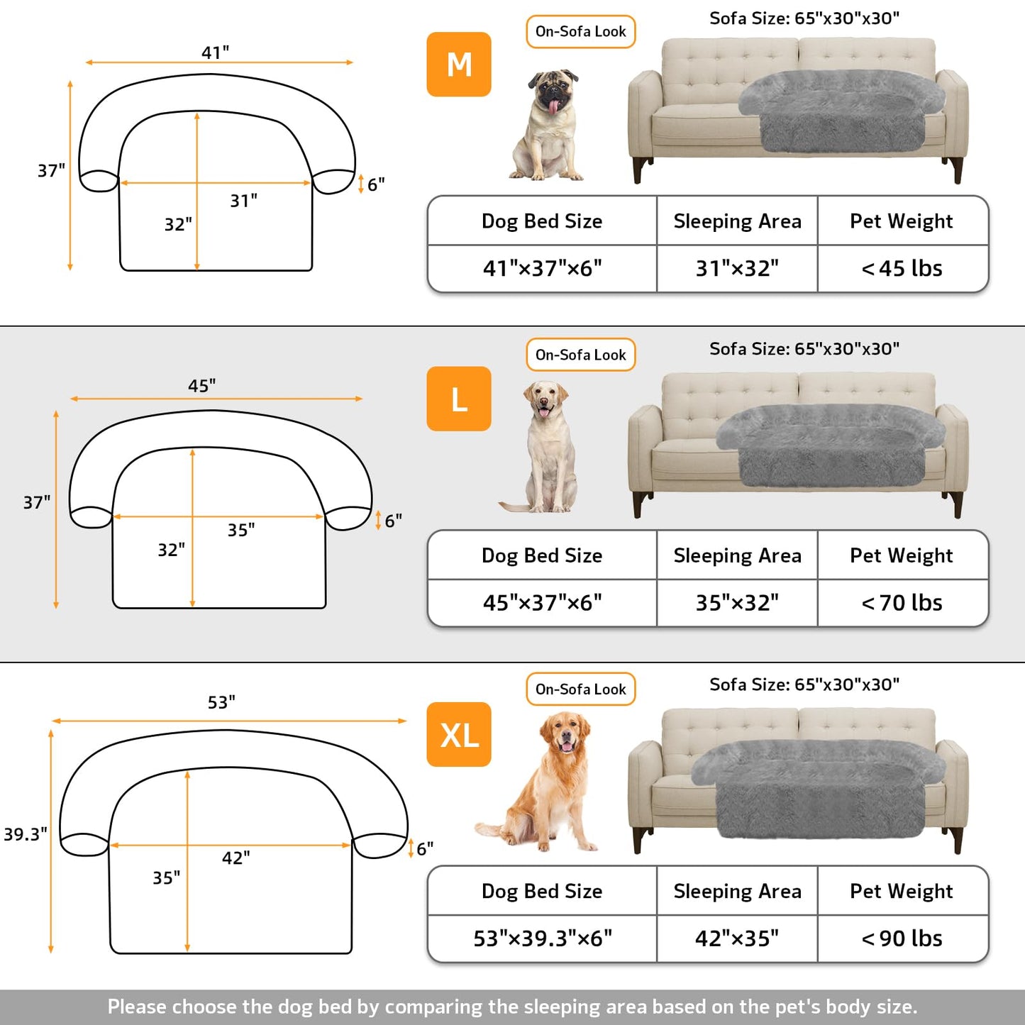 GGIB Calming Dog Bed Fluffy Plush Dog Mat for Furniture Protector with Removable Washable Cover for Large Medium Small Dogs and Cats (Large, Grey)