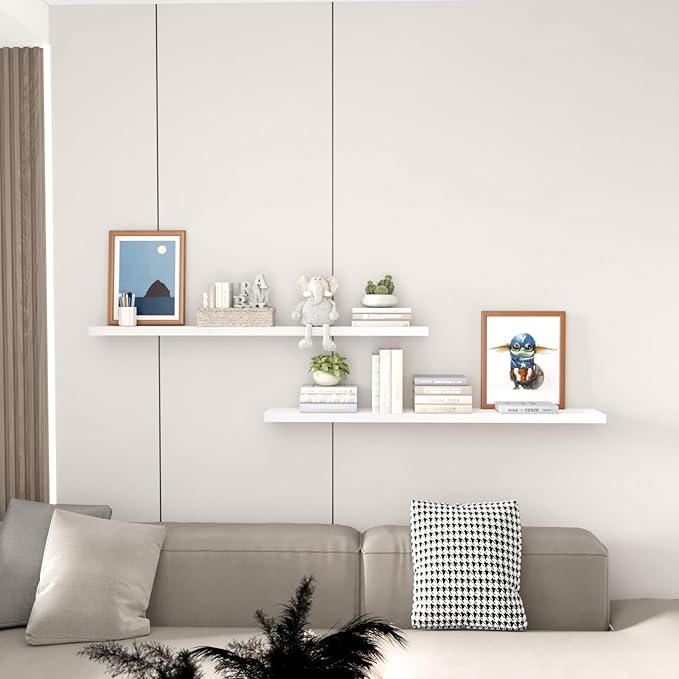 SAUMONIERES 48 Inch Floating Wall Shelves