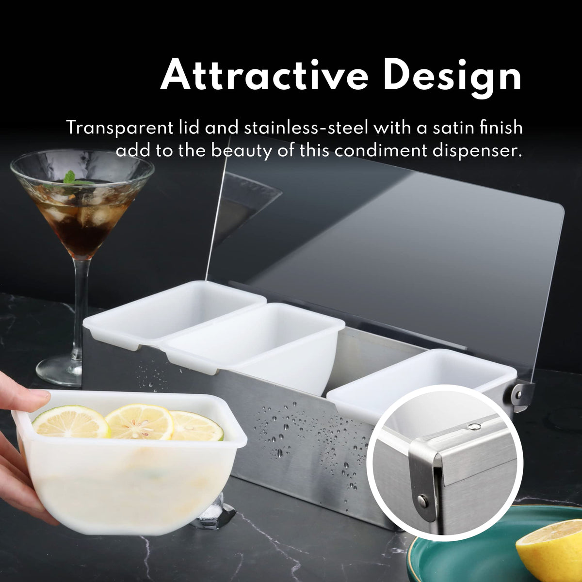 New Star Foodservice 48049 Stainless Steel Condiment Dispenser with 6 Compartments