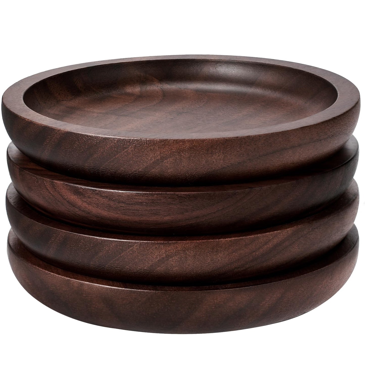 MAPRIAL Wood Coasters Set of 4 with Holder, 4 Inch 100% Natural Walnut Wooden Drink Coasters for Housewarming Gifts New Home, Gifts, Wedding, Coffee Table, Office, Home Decor, Bar, Christmas