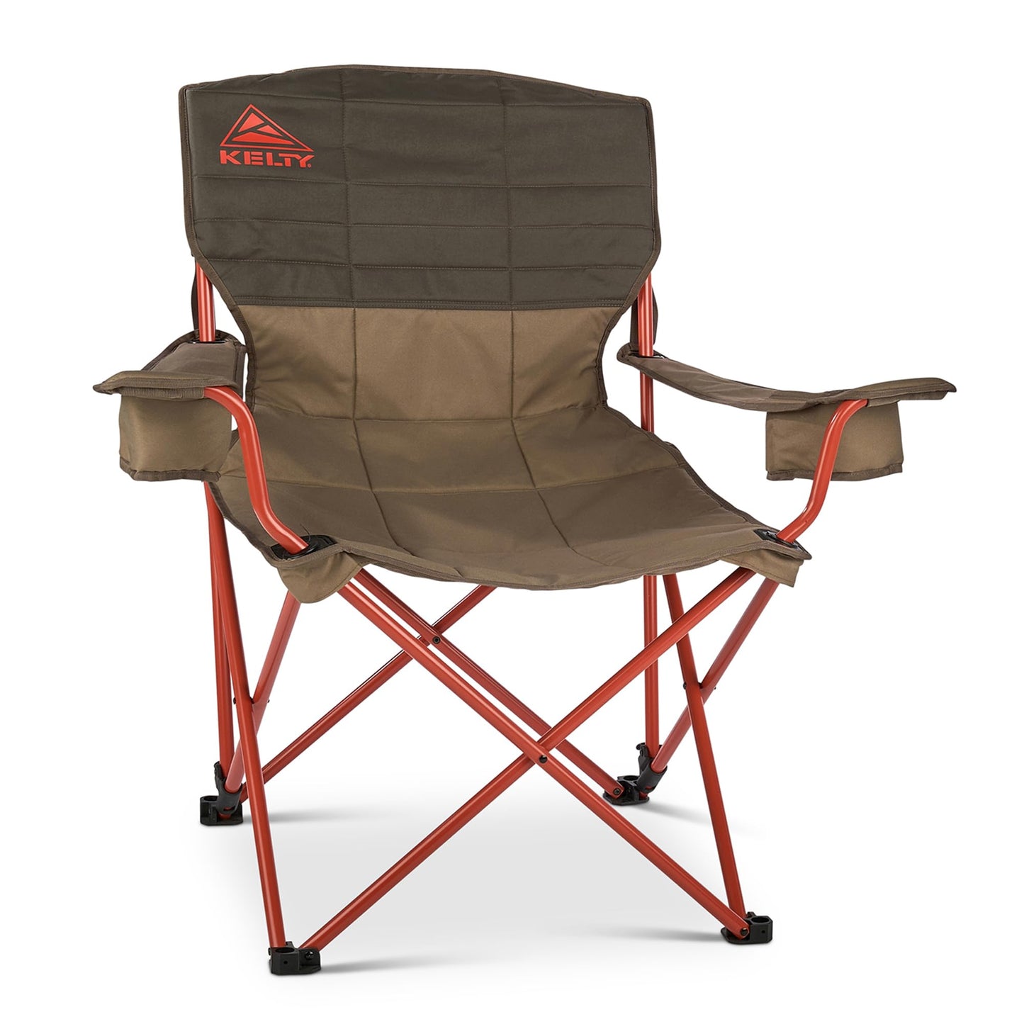 Kelty Deluxe Lounge Chair – Folding Outdoor Camp Chair, Insulated Cupholders, Customized Recline, Steel Frame, Padded Roll Storage (Bungee)