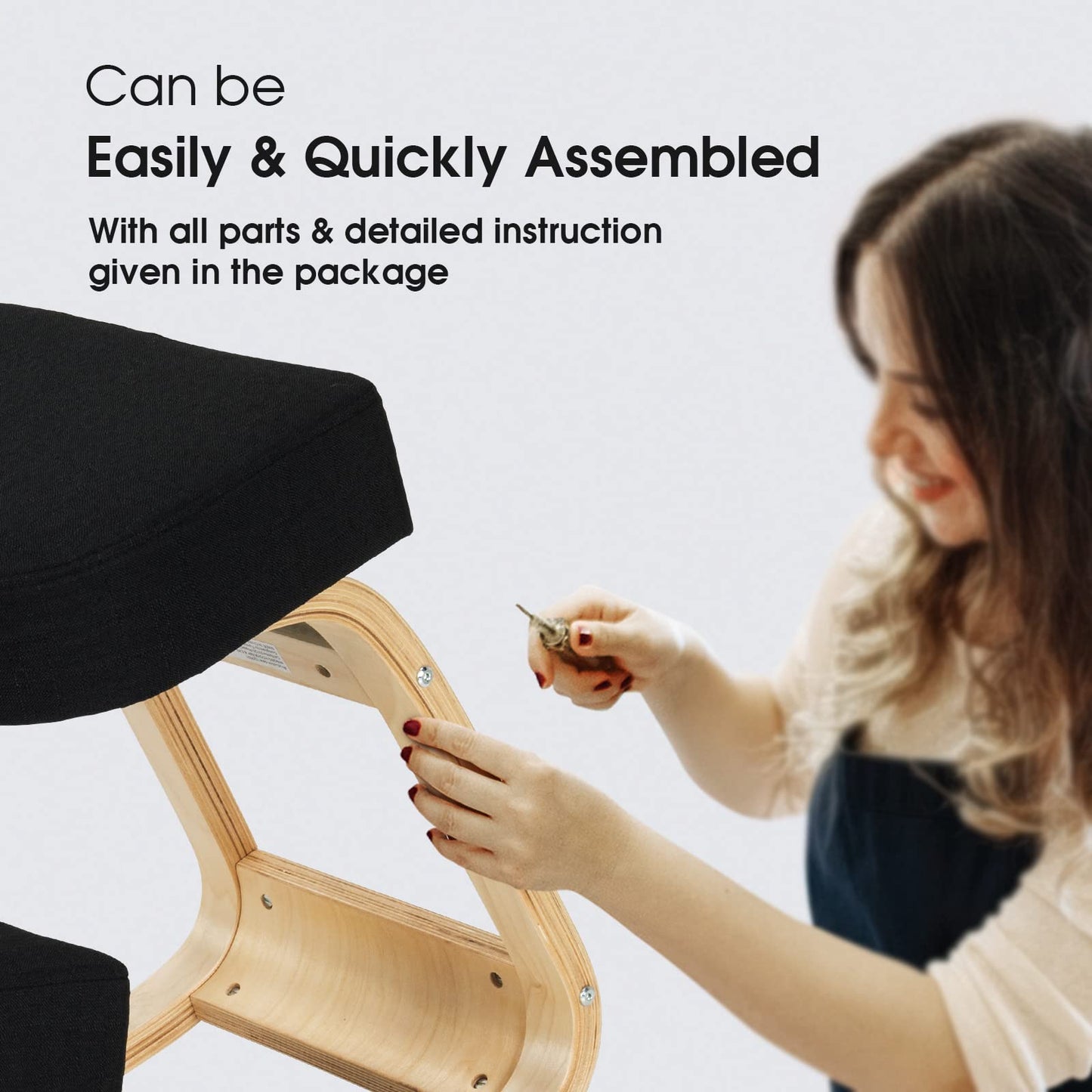 Giantex Kneeling Chair, Wood Posture Chair, Max Load 330 Lbs, Rocking Knee Chair with Soft Cushion, Natural Relief for Back, Shoulder or Neck Pain, Ergonomic Kneeling Chair for Office Home