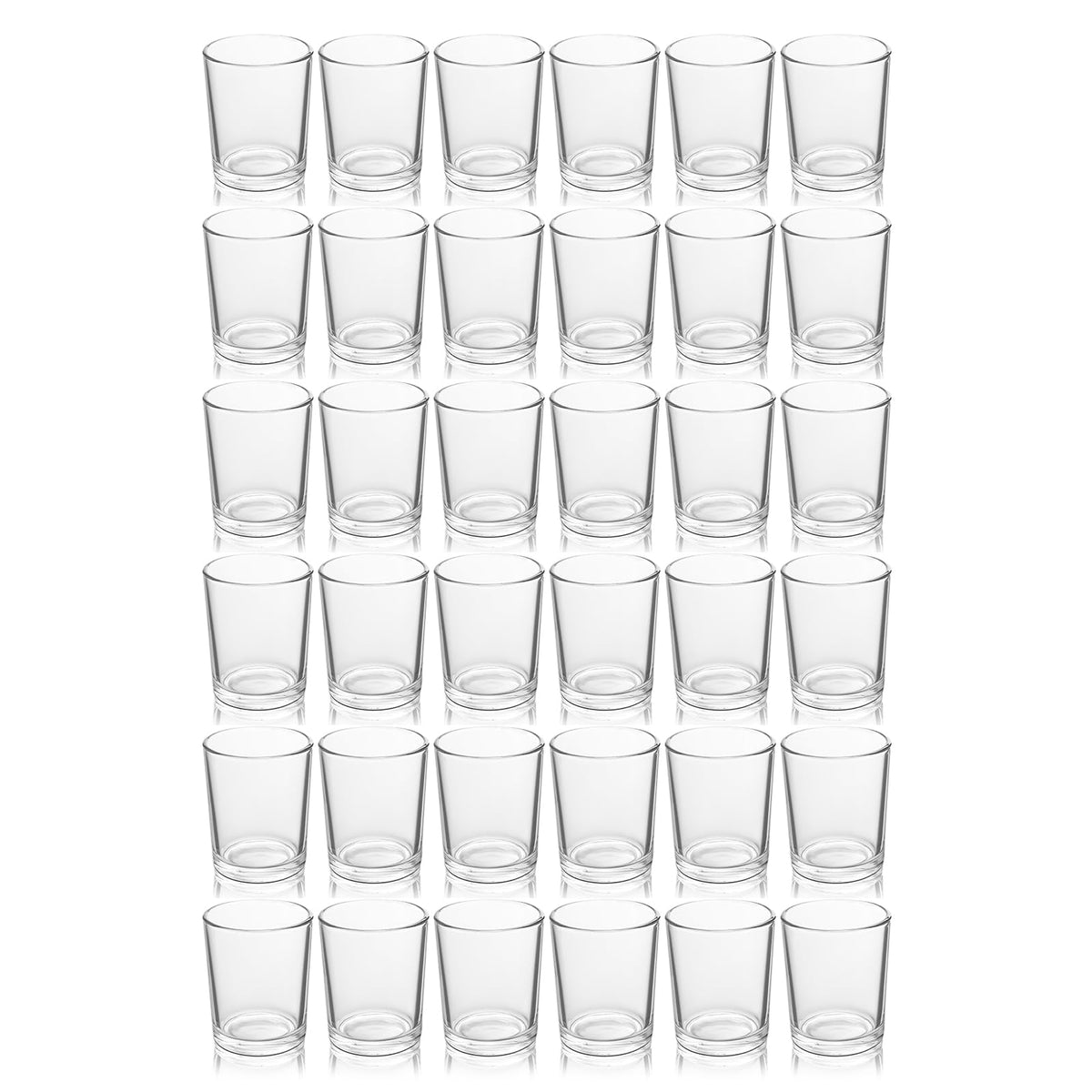 BTGLLAS 36pcs Clear Glass Tea Light Holders - Votive Candle Holders Bulk for Weddings Events - Glass Votives for Wedding Centerpieces, Christmas, Thanksgiving - Candle Accessories Decor (36, Clear)