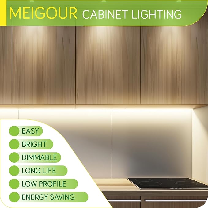 LED Light Bar, Curio Display, Hutch Bookcase Shelf Lighting, Rotary Dimmer