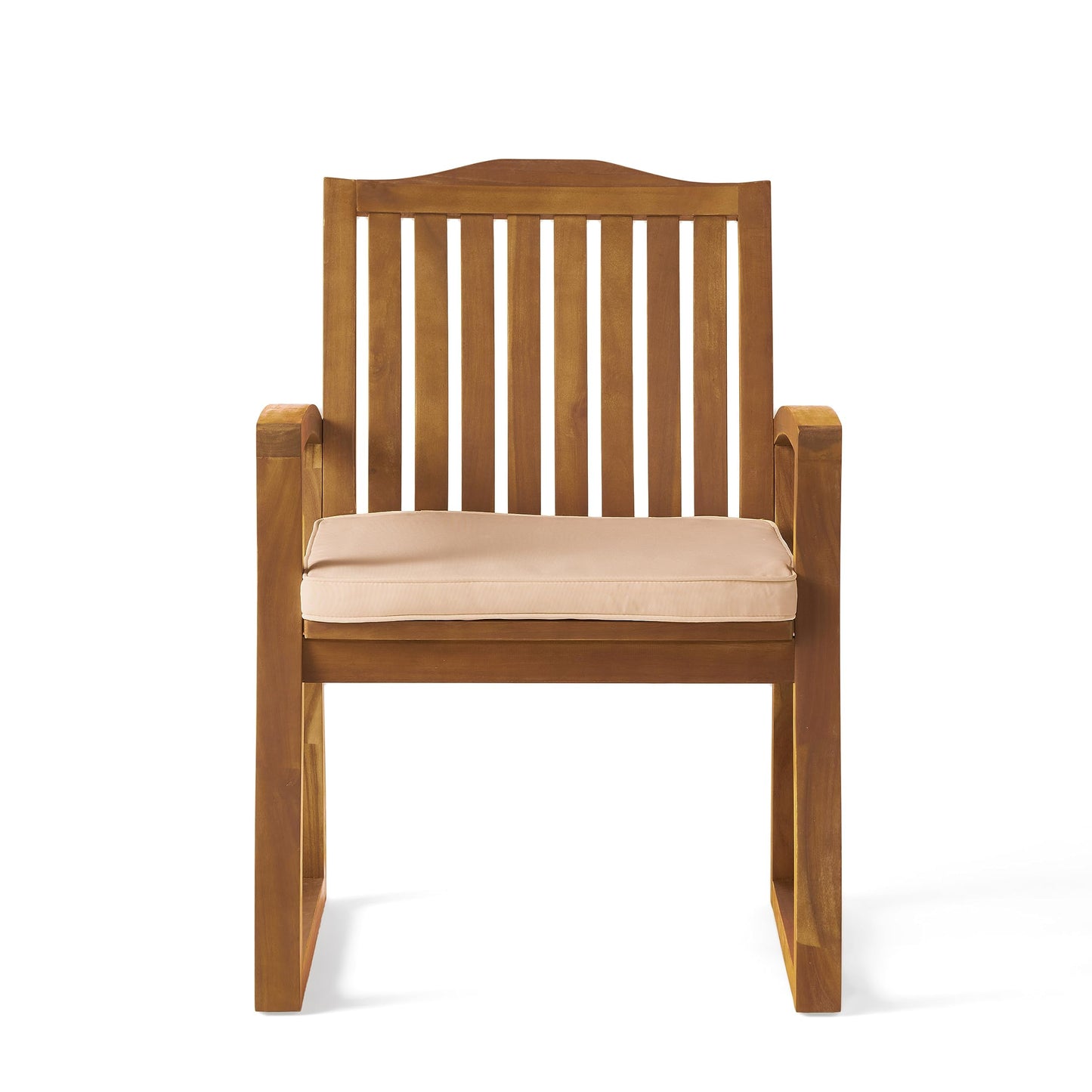 Christopher Knight Home Della Acacia Wood Outdor Dining Chairs, 2-Pcs Set, Teak Finish With Rustic Metal