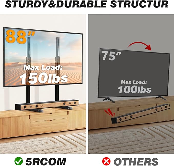 5Rcom Table Top TV Stand, Universal TV Stand