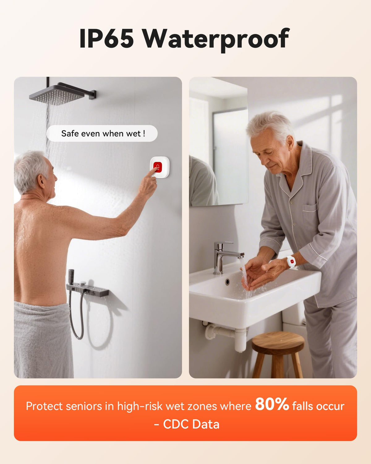 PILSAMAS WiFi Caregiver System - 2 Smart HUBs with Flashing Caller ID & APP Alert, 2 Waterproof Wristband + 2 Call Buttons, No Monthly Fee, Medical Alert Systems for Seniors at Home & Nursing Homes
