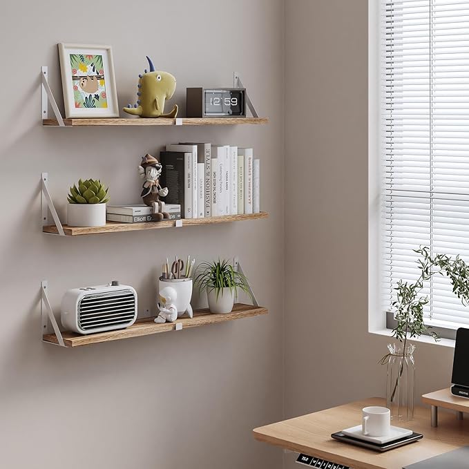 Austin yan Floating Bookshelf ，33inch, Wall Mounted Shelves