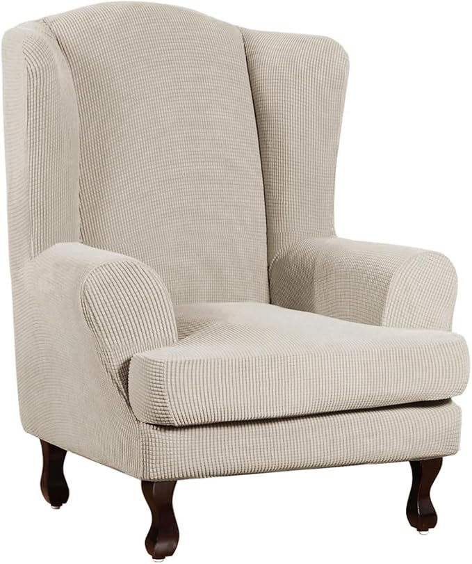 Turquoize Wingback Chair Covers 2 Piece Wing Chair Slipcover Stretch Slipcovers