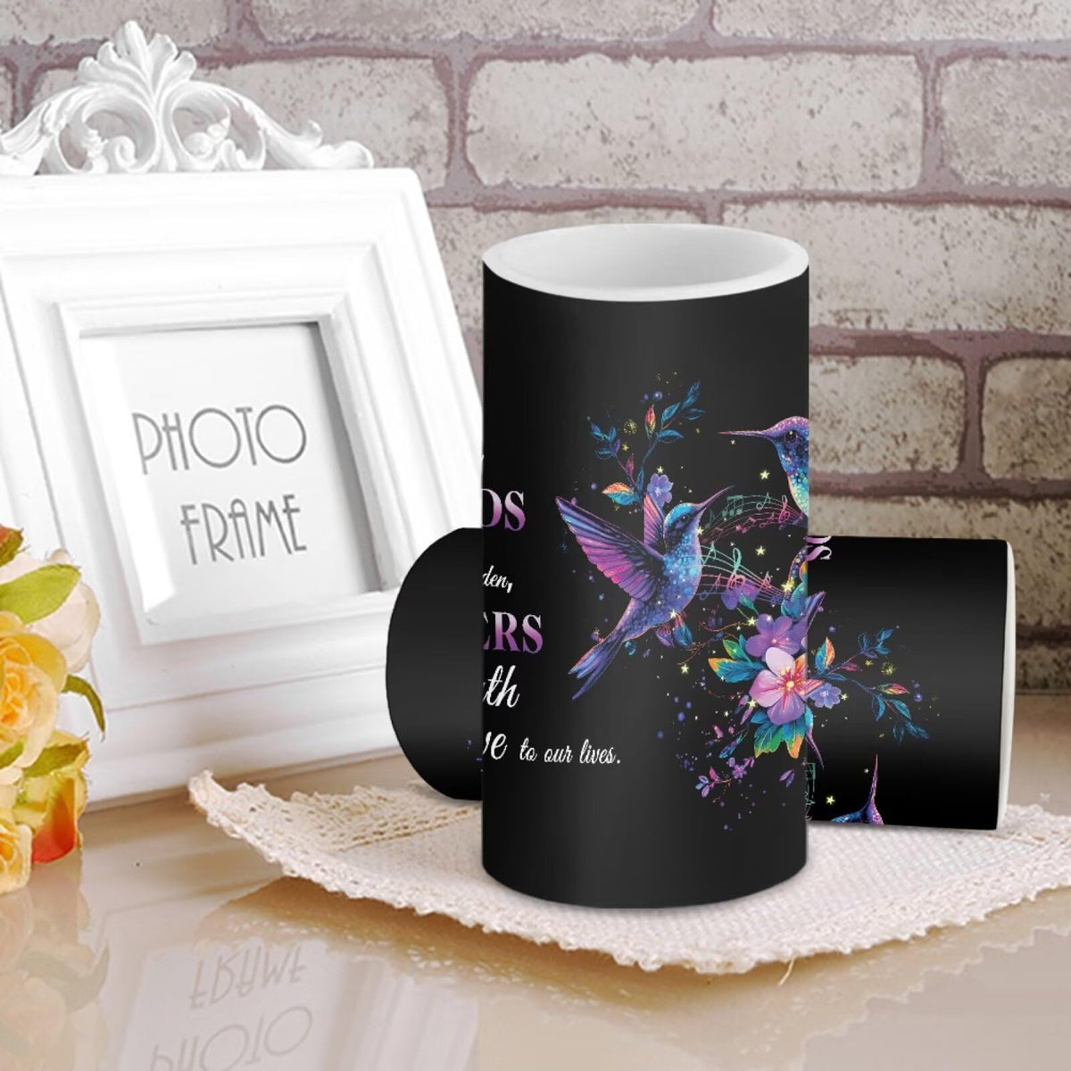 Luarisgur Mothers Day Gifts Flameless Candles with Remote Hummingbirds Floral Note LED Candles Battery Operated Electric Candles Flickering Warm Light for Home Bedroom Living Room Decorations