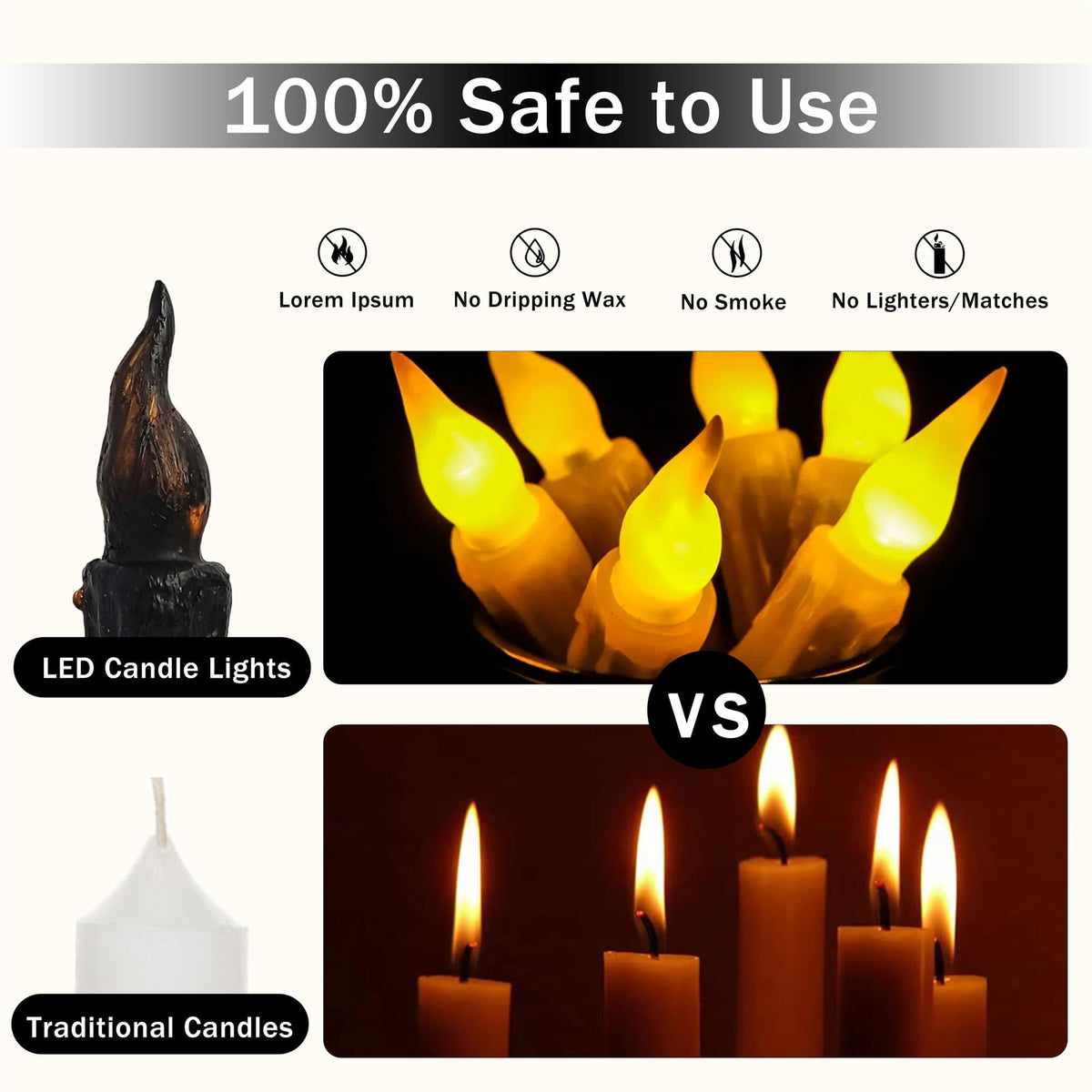 Gedengni Magical Candlesticks Flameless Taper Candle, 2pcs Black LED Tapered Candles Remote Dipped Candle 6inch Battery Chandelier for Enchanting Weddings and Harry Potter Inspired Vigils(LW2P-BA)