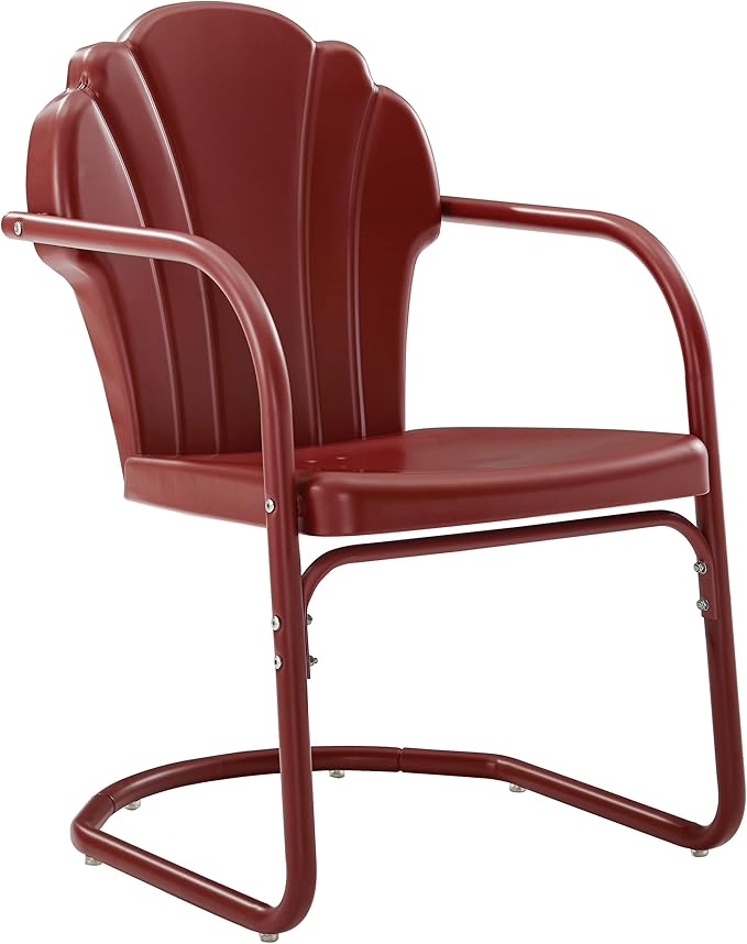 Crosley Furniture Tulip 2-Piece Outdoor Chair Set, Retro Metal Patio Chairs