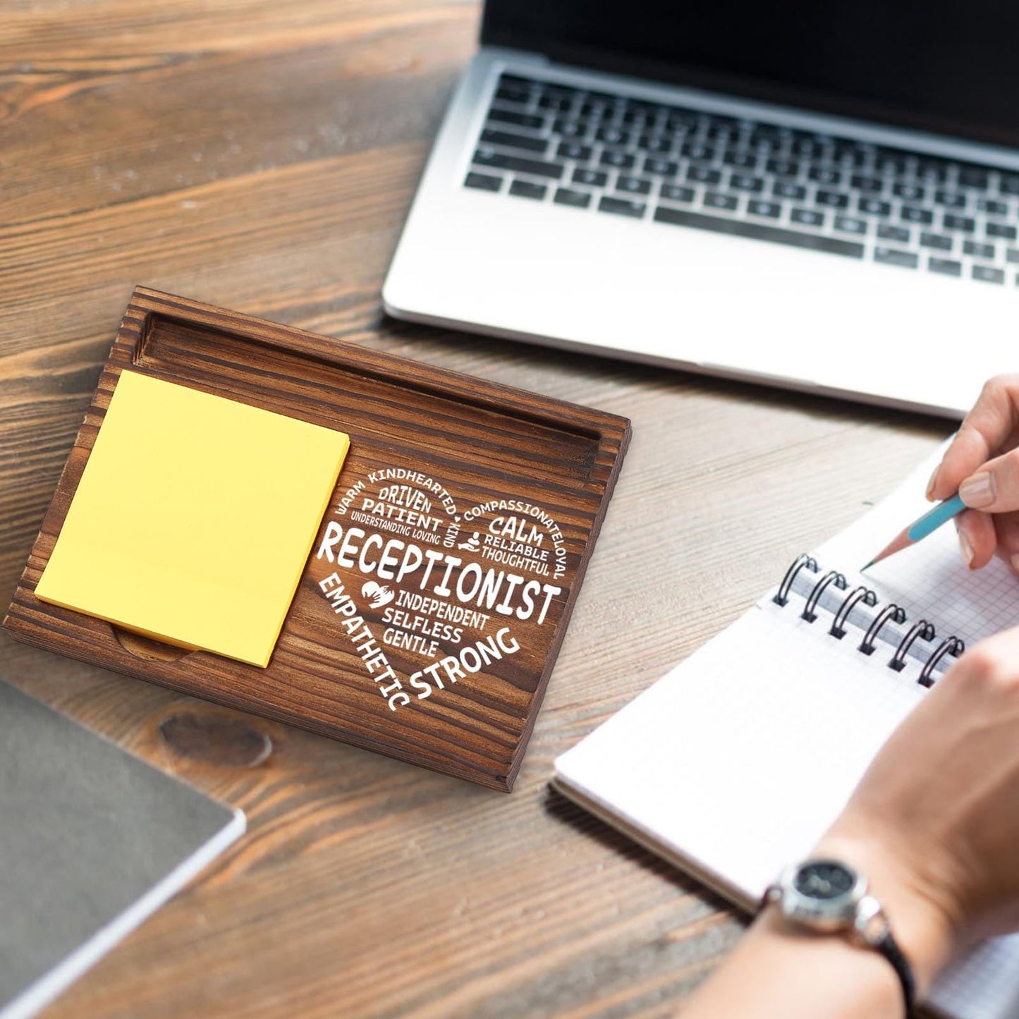 Receptionist Appreciation Gifts for Receptionist School Secretary Office Assistant Front Desk Admin, Thank You Administrative Assistant Secretary Week Gift Desk Self-Stick Note Pad Holders TZP04