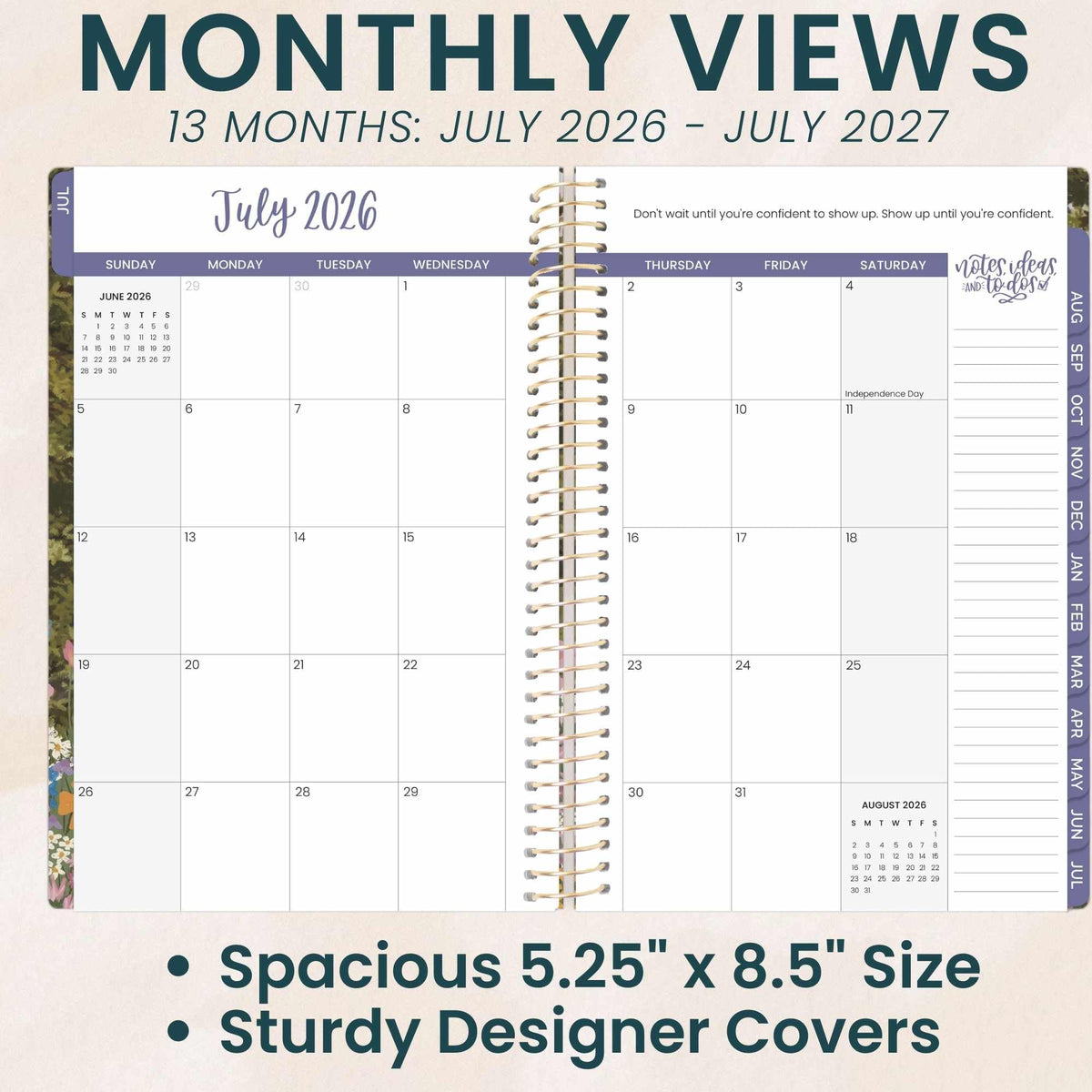 bloom daily planners 2026-2027 Planner - Academic Year (July 2026 - July 2027) Monthly & Weekly Soft Cover Planner for Women - 13 Month Agenda Book with Stickers - 5.5" x 8.25" - Wildflower Mountainside
