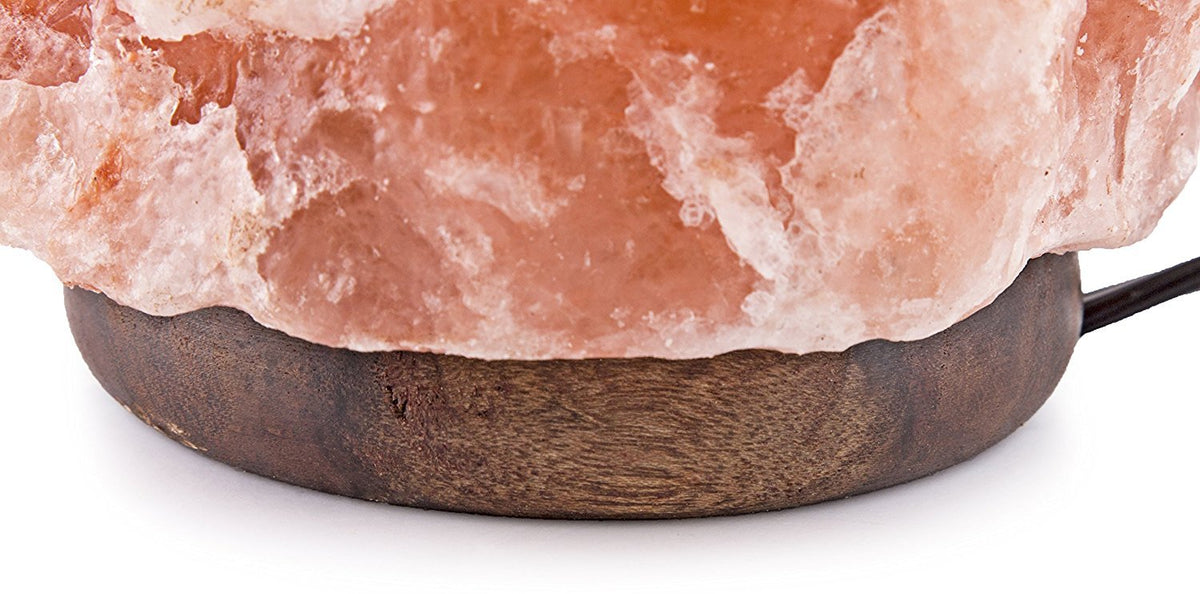 Needs&Gifts Himalayan Salt Lamp, Natural Crystal Rock Lamp Pink Light, Hand Crafted Wooden Base Direct from Foothills of The Himalayas Home Decor, Dimmable lamp Pinkish-orange 4-7LB (N23)