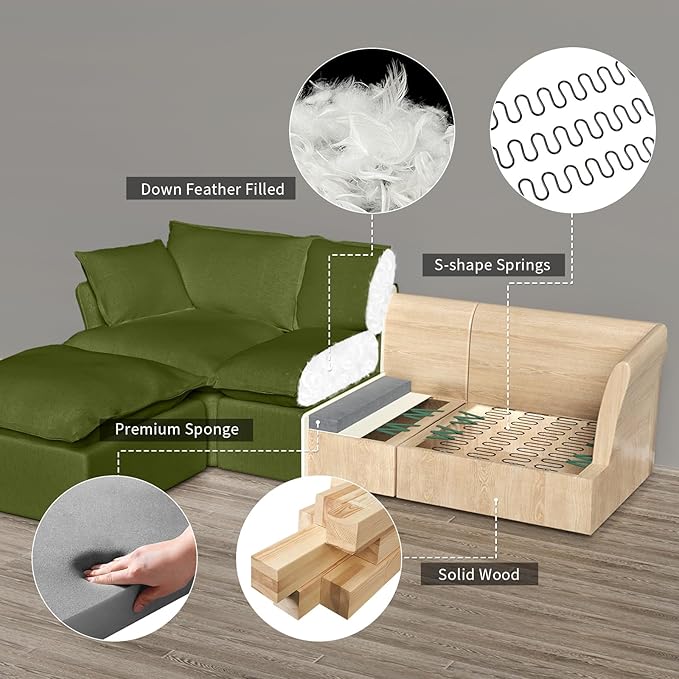 Cloud Sectional Couches, Down Filled Sofa