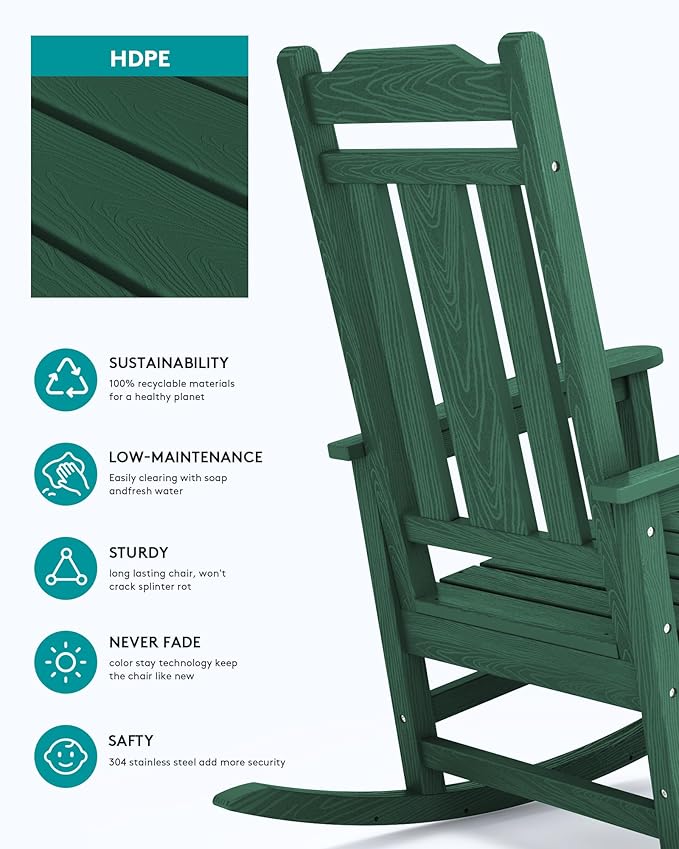 SERWALL HDPE Outdoor Rocking Chair