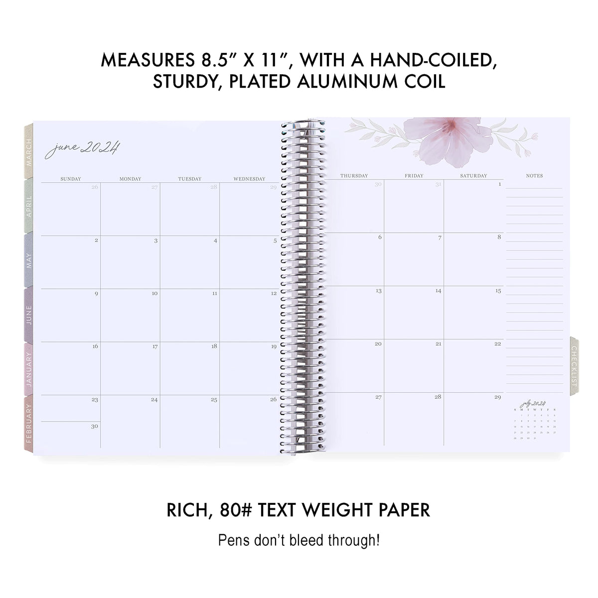 Erin Condren 8.5" x 11" Platinum Coiled Teacher Lesson Planner (July 2023 - June 2024) - Books of Wisdom Classic Cover, Wildflowers Theme - 80 Lb. Thick Mohawk Paper, Includes Sticker Sheets & More