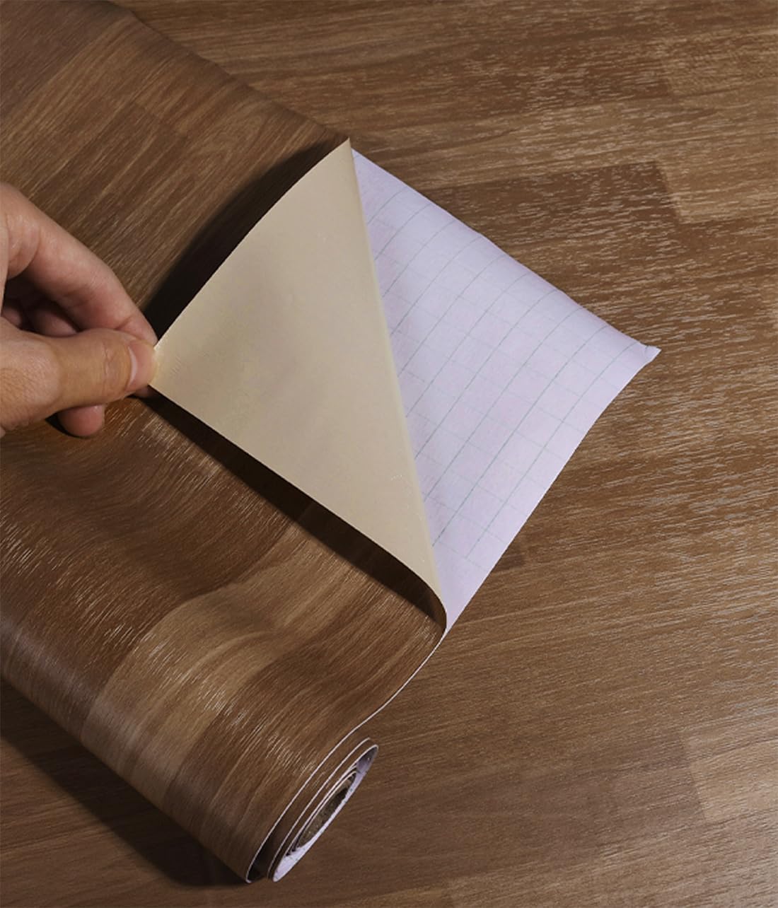 Dark Brown Butcher Block Contact Paper Peel and Stick Kitchen Countertop Wallpaper Shelf Liner Roll for Bathroom Counter Table Laundry Room Wall Decor 15.7x117 Inches