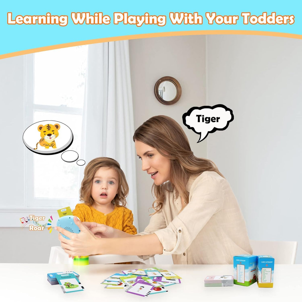 MAYAPHILOS 510 Words English and Korean Talking Flash Cards Bilingual, Educational Toy, Korean Language Learning Toys Pocket Speech for Toddlers