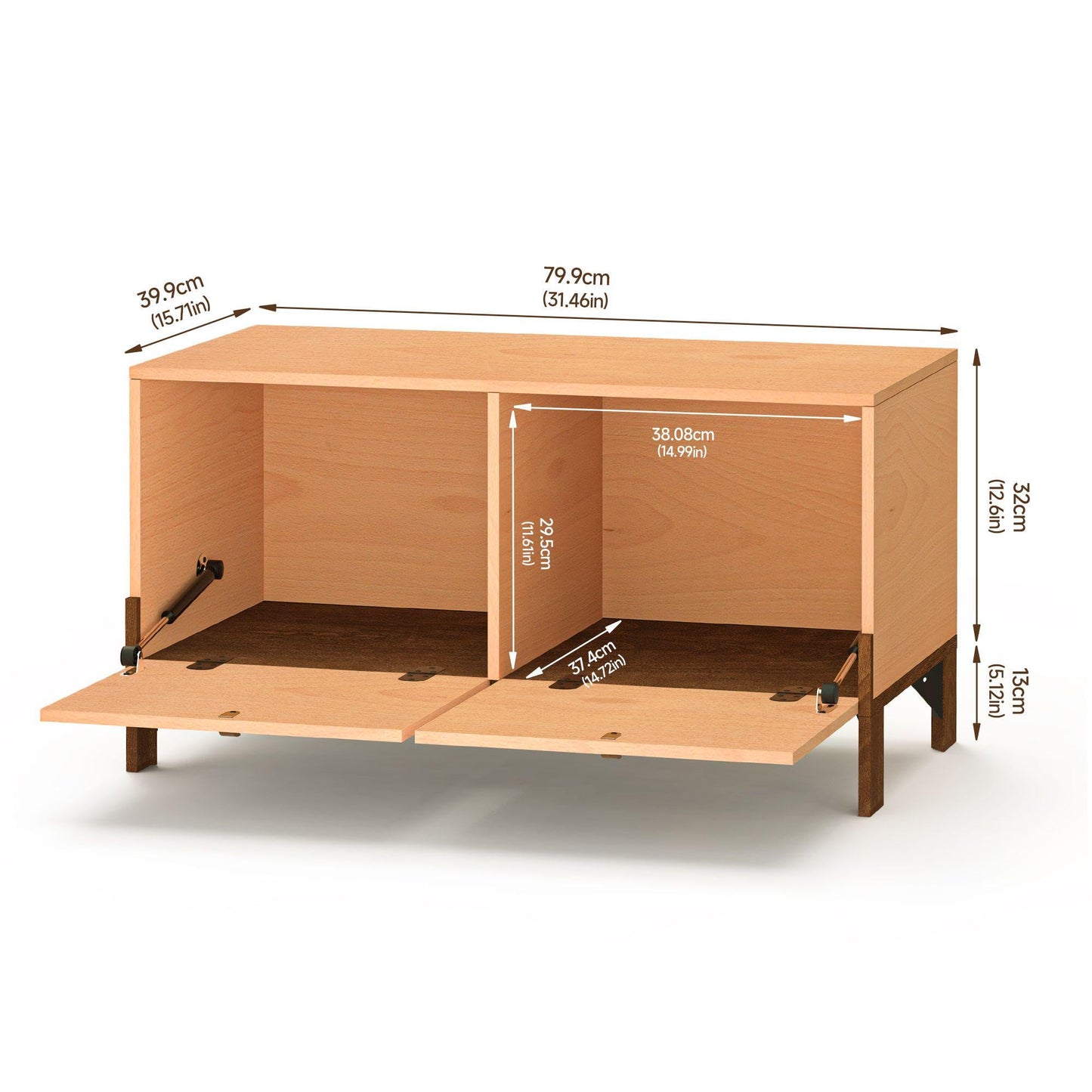 WHOOSPEREH Sebastack Coffee Table, Expandable Entertainment Center and Media Console with Storage and Drawer,Wooden Furniture for Living Room, Bedroom，31 inch Width Beech Color (1 pcs)