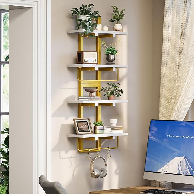 Creso hom Floating Shelves, Hanging Bathroom Shelves 2-Tier, Wall Mounted