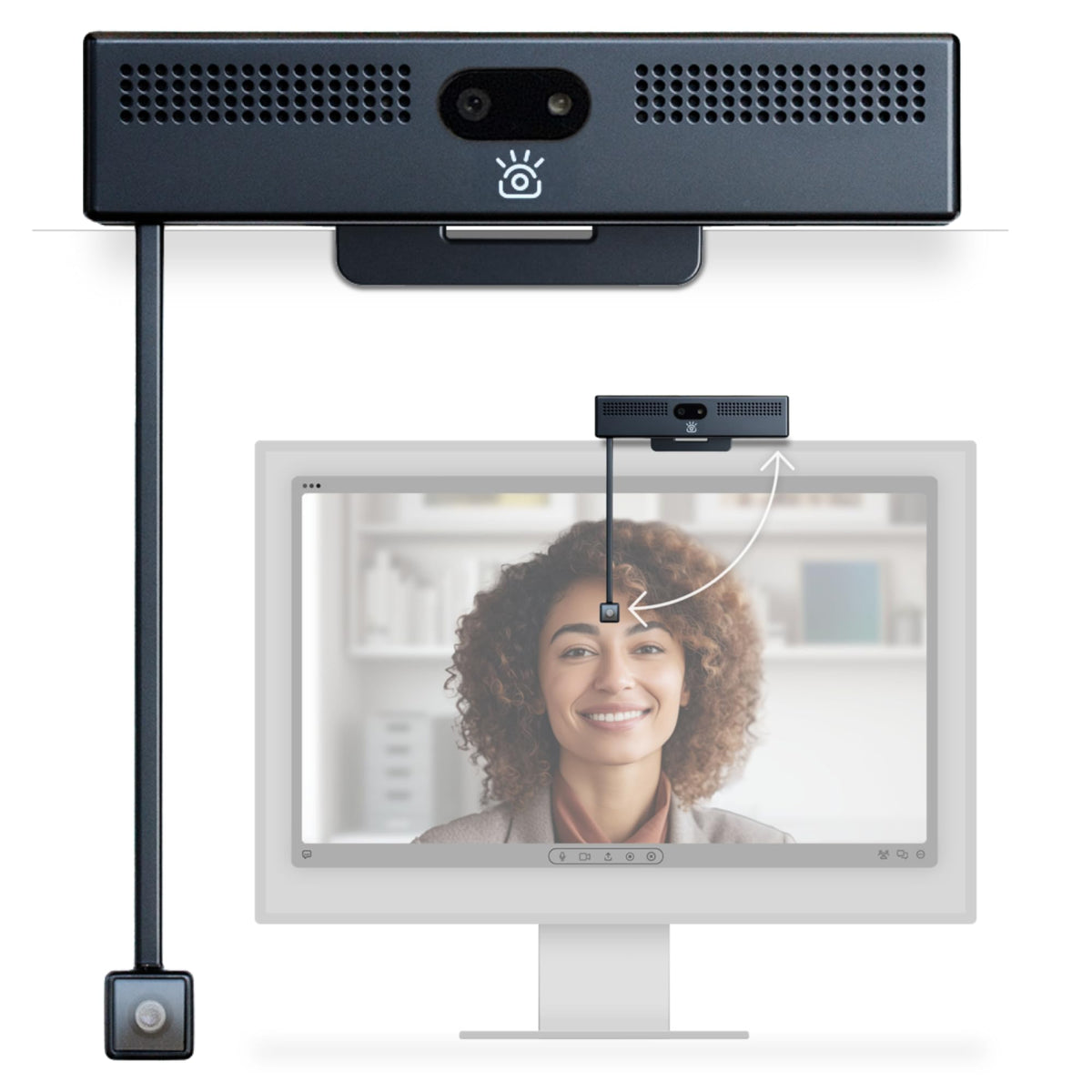 iContact Camera ProHello 4K HD Webcam with Eye Contact, Windows Hello Facial Recognition, Noise Cancelling Mics, USB Plug & Play for Mac, PC & Linux, Works with Zoom, Teams, Meet, Video Calls