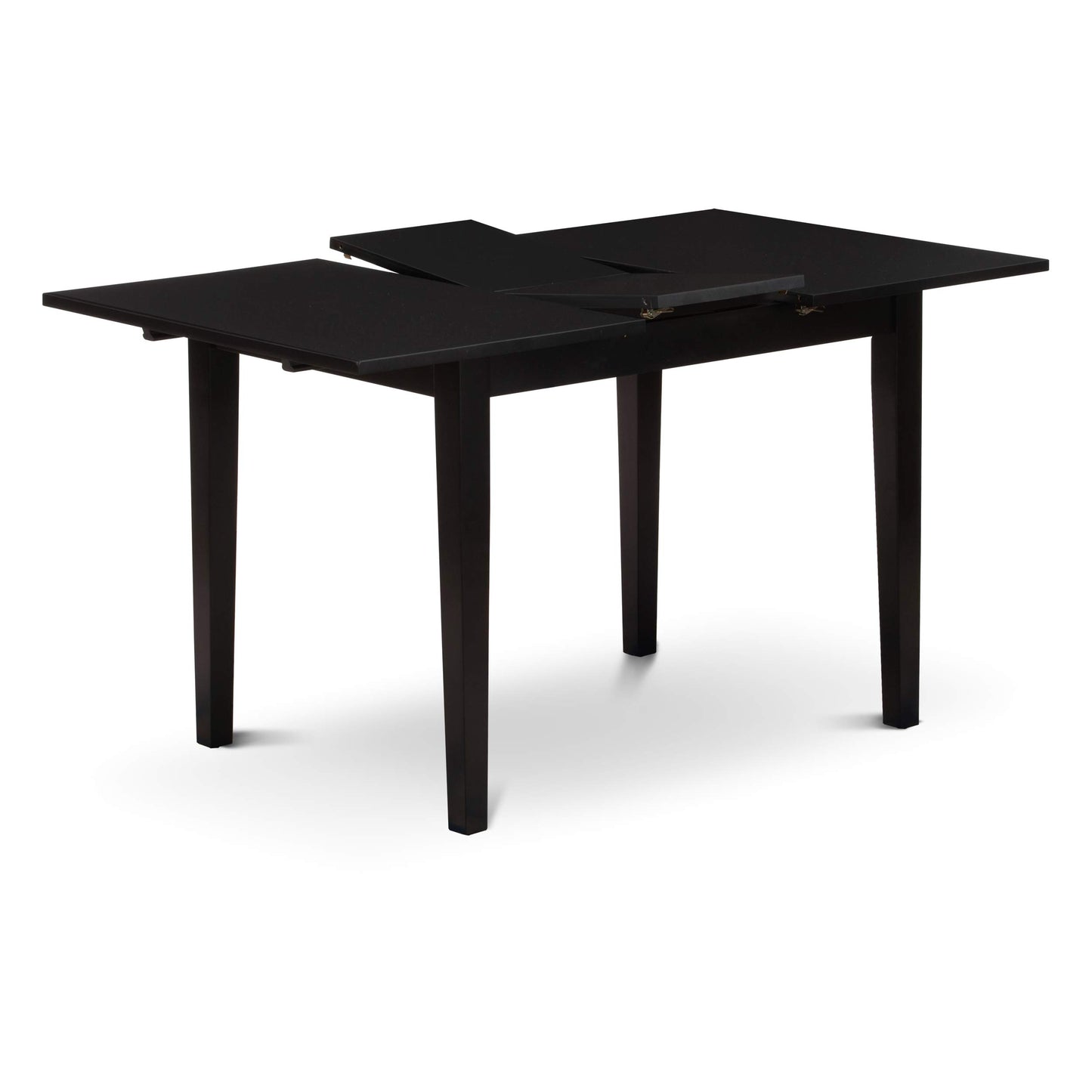 East West Furniture NOFK3-BLK-W 3 Piece Dining Set Contains a Rectangle Dining Table with Butterfly Leaf and 2 Kitchen Chairs, 32x54 Inch, Black