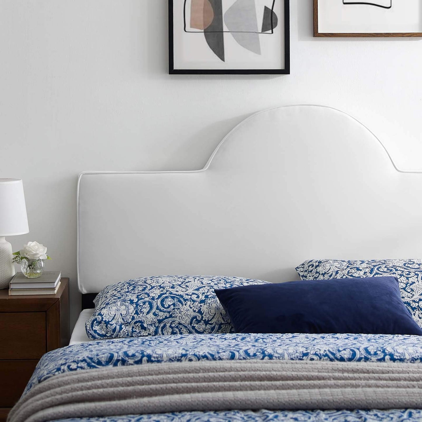 Modway MOD-6302-WHI Dawn Twin Performance Velvet Headboard, White
